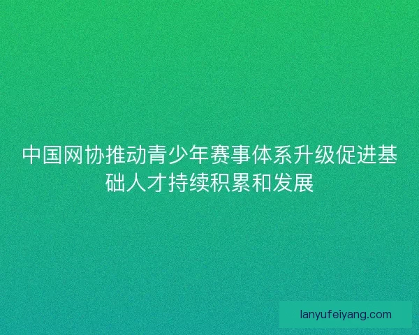 中国网协推动青少年赛事体系升级促进基础人才持续积累和发展